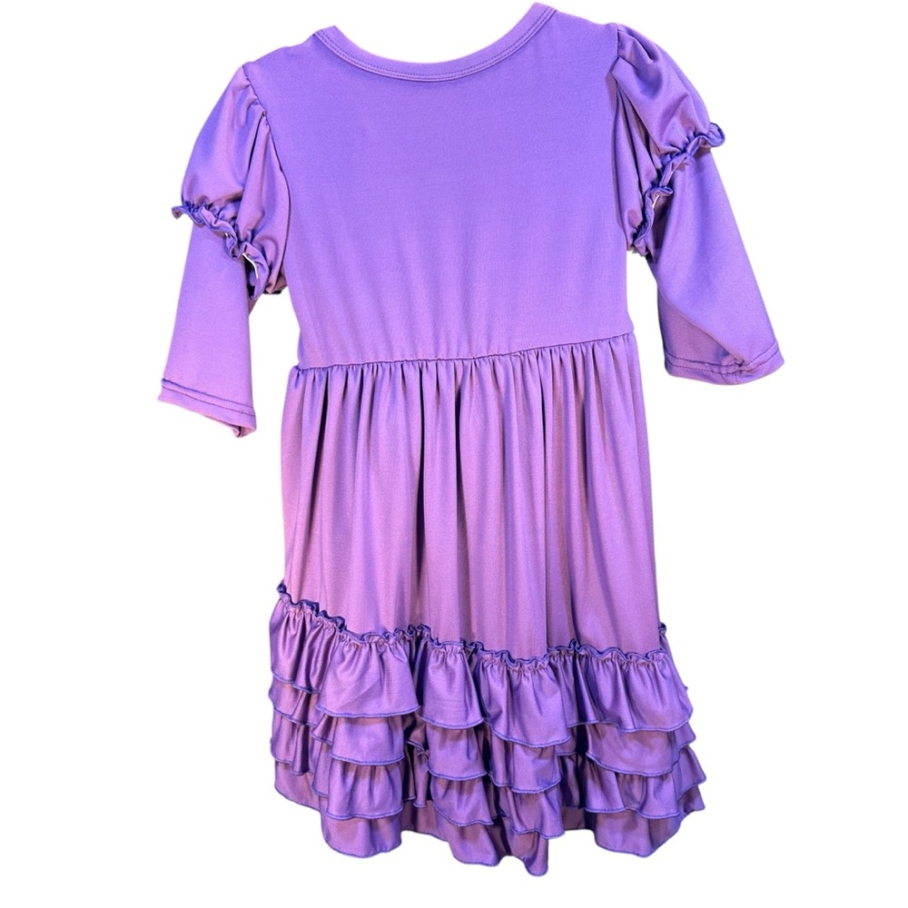 Charlie’s Project Purple Ruffled Twirl Dress Pantaloons Size 5/6 Sunday New - Picture 2 of 6